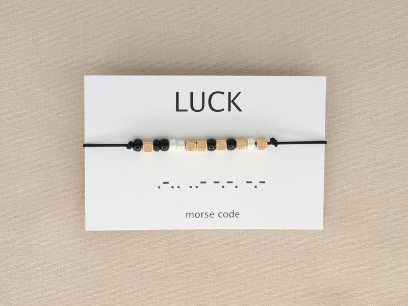Morse code armband  Luck (zilver,rosé goud,goud)