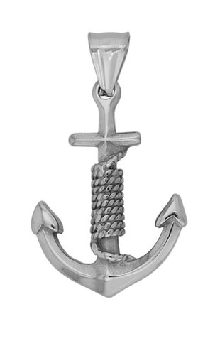 Accent anchor pendant "Elyssar", stainless steel, silver-colored