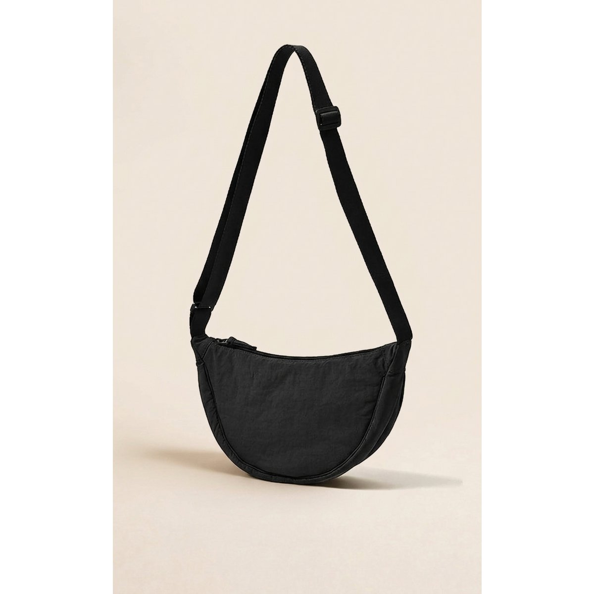 Halvemaantas met nylon schouderband