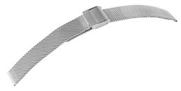 Bracciale milanese in acciaio inossidabile, tono argento, 14 mm