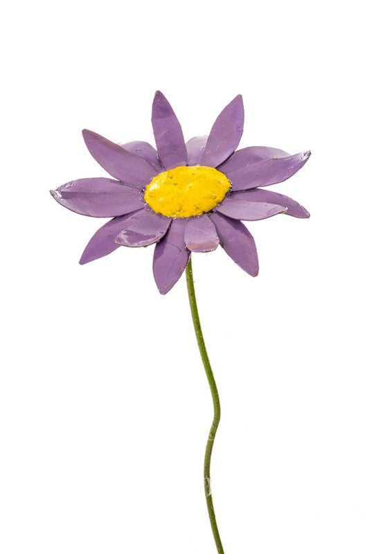 ZIMBA-ARTS FIORE MARGHERITA IN METALLO VIOLA