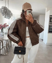 Quilted striped coat – bomber style