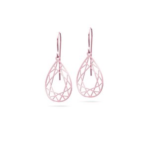 Oorbellen "Diamondcut druppel" | roségoud verguld