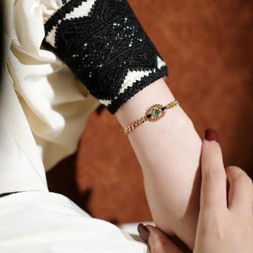 Bracciale a catena Luxe con onice verde