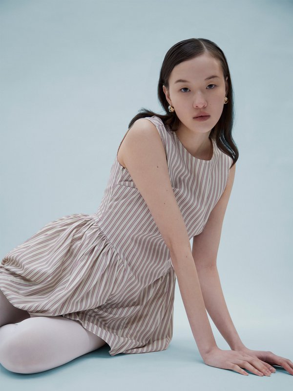 Snoep gestreepte mini-jurk