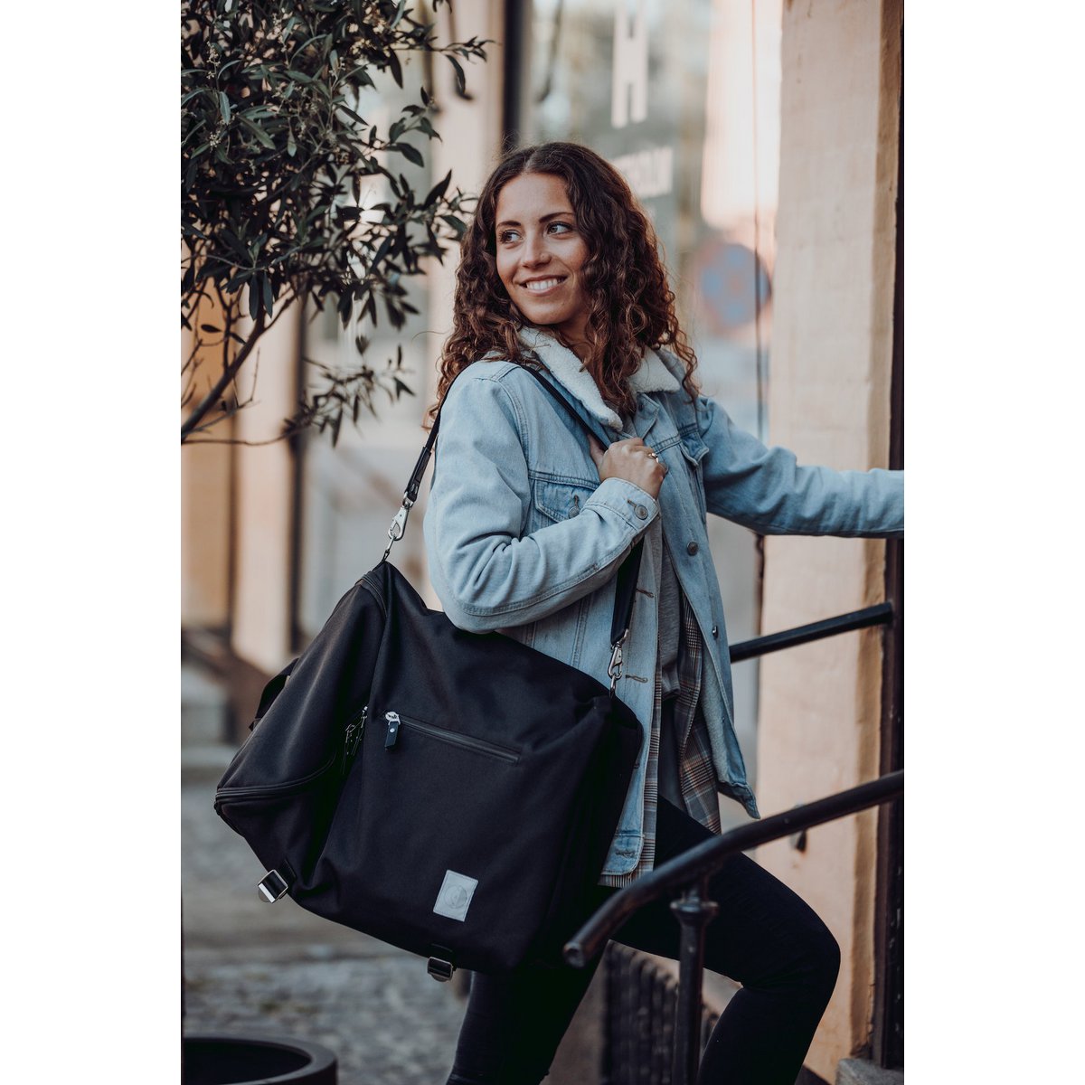 Nero â™»ï¸ Borsa per pannolini in poliestere riciclato