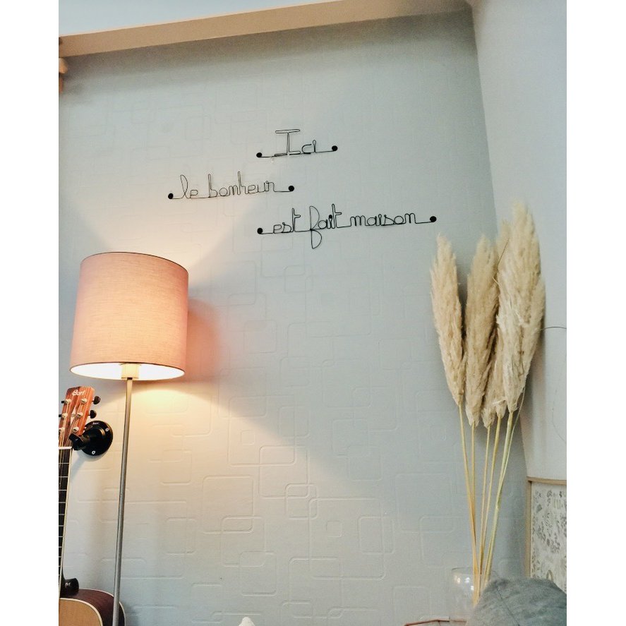 Metal Wall Decoration Quote "Here happiness is homemade" - to pin - Wall Jewelry