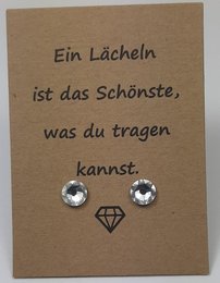 Toll stainless steel earring on card in German language (set10)
