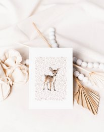 Impression d’art de pépinière de cerfs, affiche de cerfs, affiche de cerfs mignons, affiche de chambre de filles roses, impression boisée, impression de cerfs mignons, impression d’art de pépinière de filles, chambre de filles