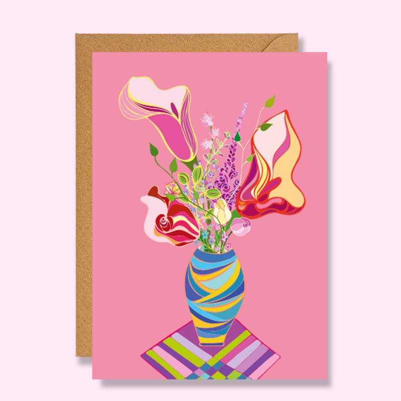 Vase à fleurs Carte de vœux