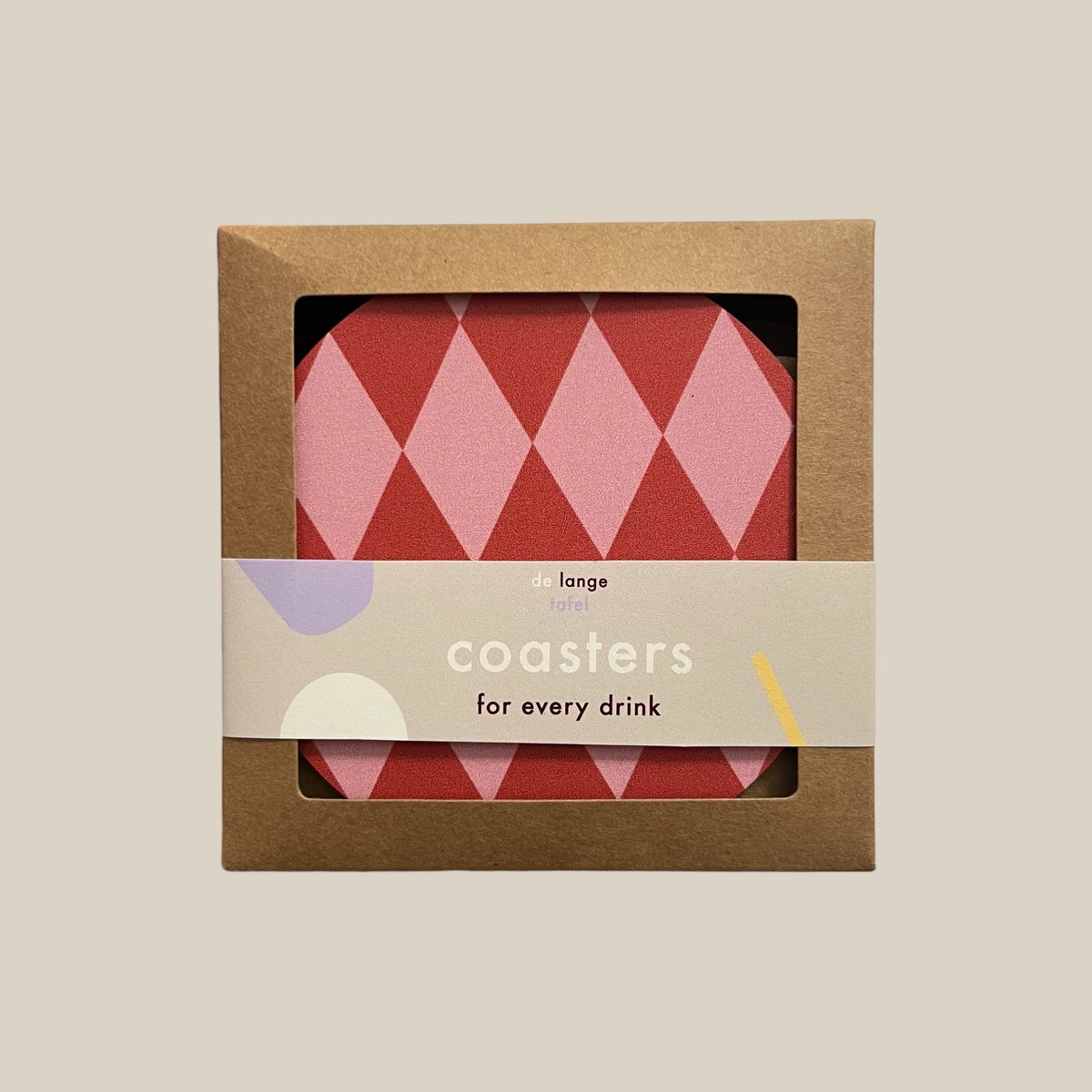 Sous-verres · Diamant rose/rouge