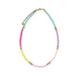 Multicolor beaded necklace with a mix of colorful beads in various shapes and sizes, creating a vibrant and playful accessory.