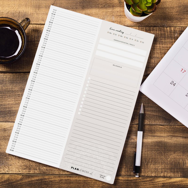 A4 dagplanner 'Steen' schrijfblok