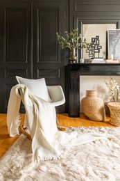 Plaid coton SUZETTE 130x160cm, taupe