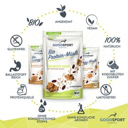 ORGANICZNE Muesli białkowe, chrupiące konopie z kiełkującymi nasionami