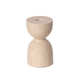 Bougeoir design en travertin Ø8x14cm