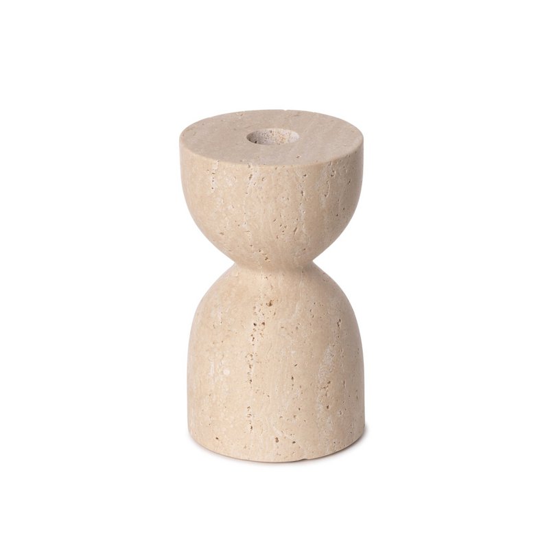 Bougeoir design en travertin Ø8x14cm
