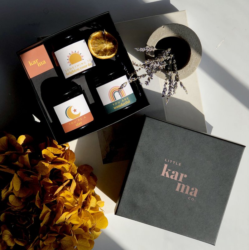 ensemble puissant | coffret cadeau trio de bougies parfumées