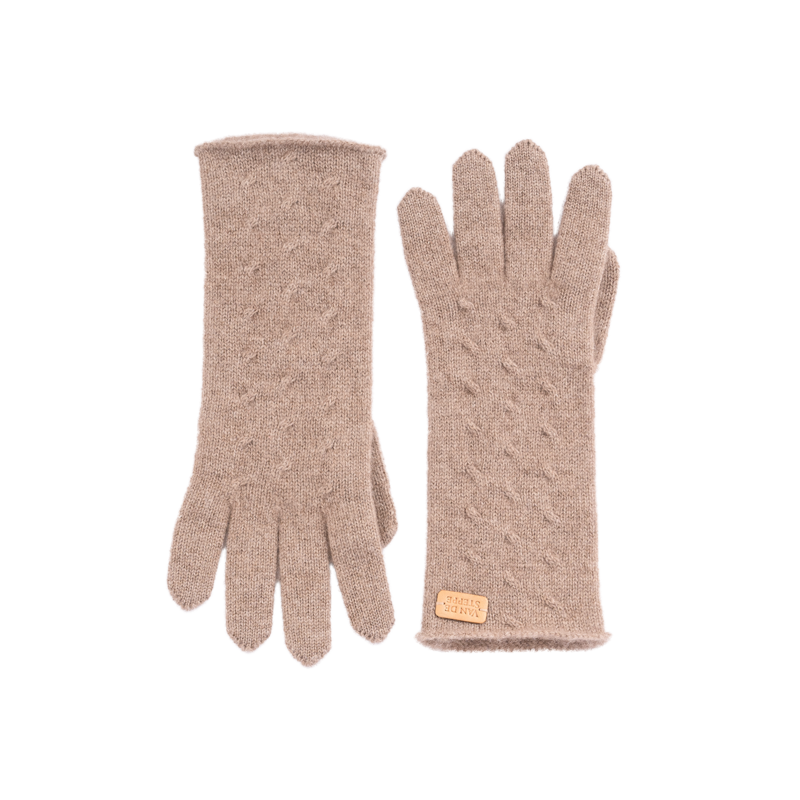 Wavy Knit Cashmere Gloves