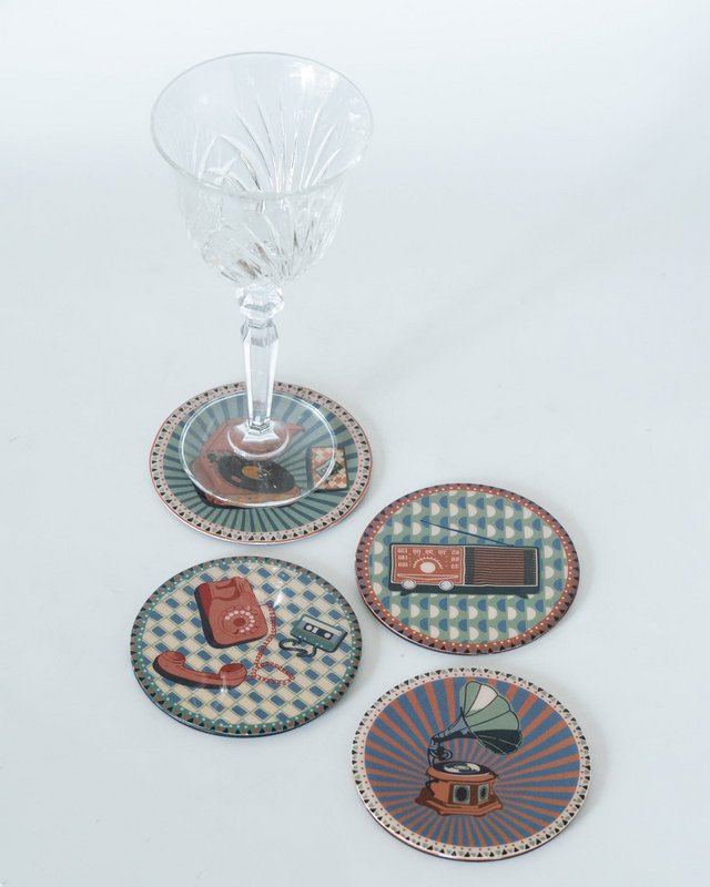 Coasters | Metal Vintage Designs | Set of 4