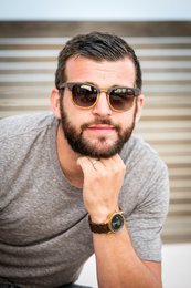 Classic XP 268 mixed wood sunglasses with a rectangular frame and dark lenses. Suitable for casual and formal wear.