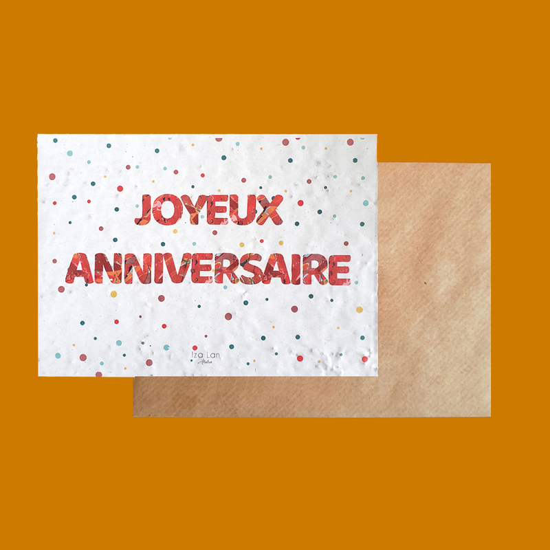 Red Confetti Happy Birthday Plantable Card