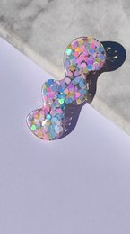⋒ RESIN HAIR CLIP PACK -  HEARTS (9 ITEMS) ⋒