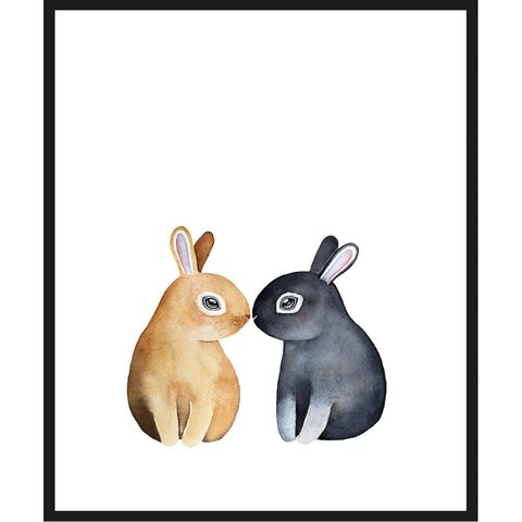 Lijstfoto - Twee liefdevolle konijntjes