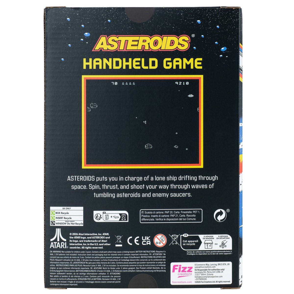 Asteroids - retro gaming handheld