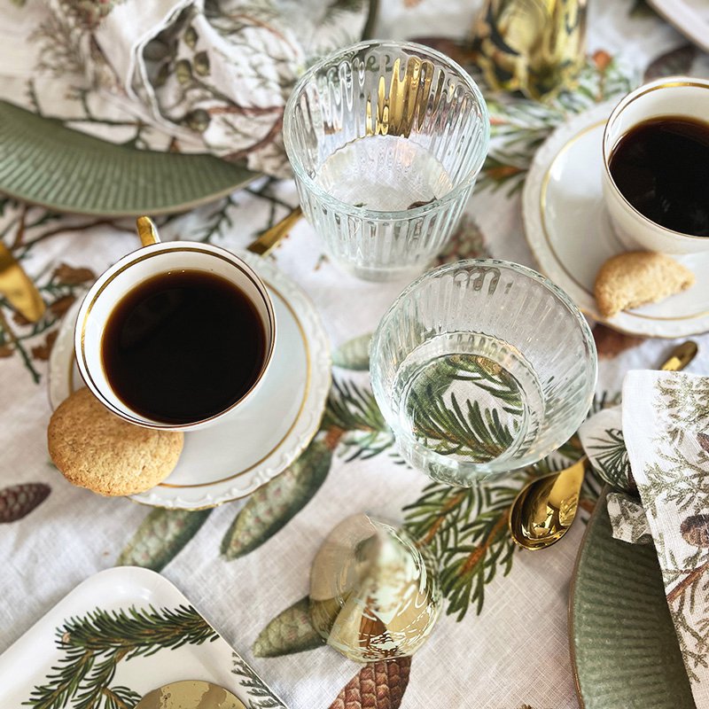 Linen table runner - Pine trees