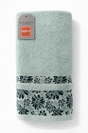 Asciugamani collezione "Daisy" con bordo floreale - cotone 500 g/m²