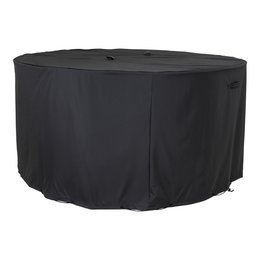Fodera Luxury - Fodera Luxury per tavolo rotondo 180 cm con 4 sedie, poliestere 600D 210 g/m2 spalmato PU, idrorepellente, nero