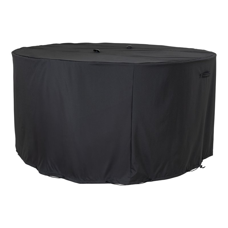 Fodera Luxury - Fodera Luxury per tavolo rotondo 180 cm con 4 sedie, poliestere 600D 210 g/m2 spalmato PU, idrorepellente, nero