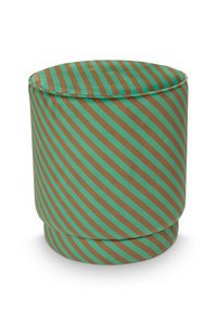 Poof Block Stripe Green 40x45cm