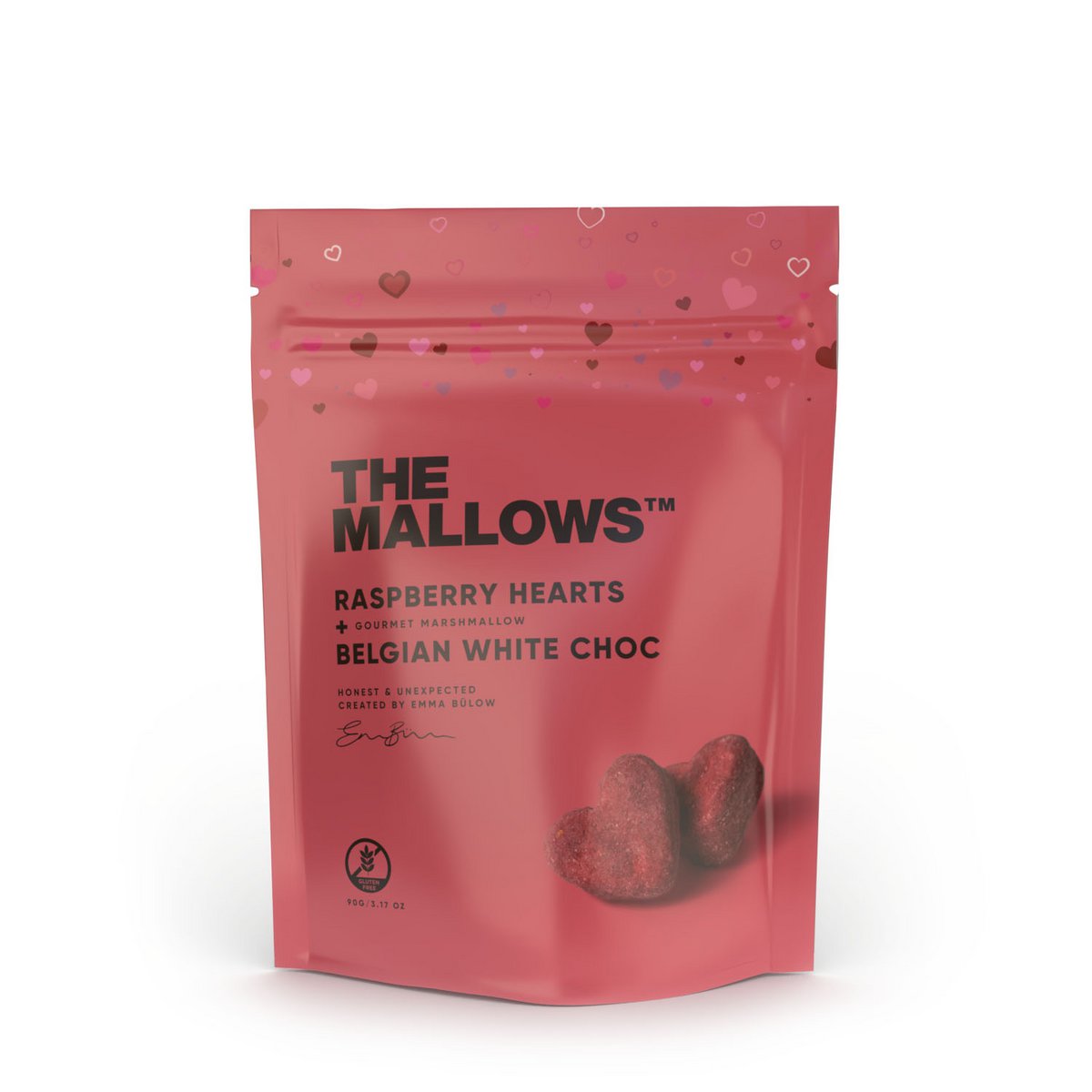 MALLOW HARTS - MARSHMALLOWS MET FRAMBOZEN + WITTE CHOC 90G ♥
