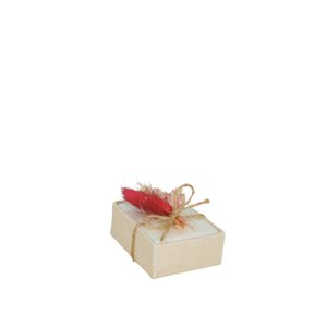 Mini Linnen Geschenkdoos – Zeep & Gedroogde Bloemen – Rozenhout