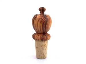 Bottle cap apple stopper cork handmade from olive wood