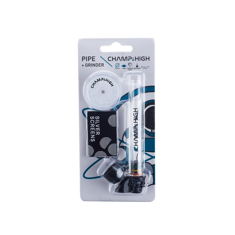 Présentoir 12 sets pipe en verre + mini grinder