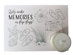 Let’s make memories in flip-flops! - Theelicht kaart