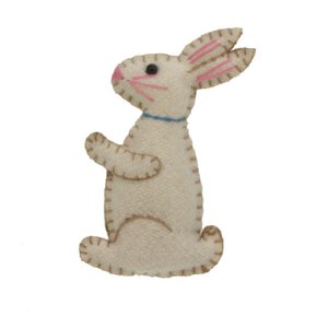 Brosche Hase weiß sitzend