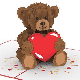 Teddybeer met hart pop-up kaart