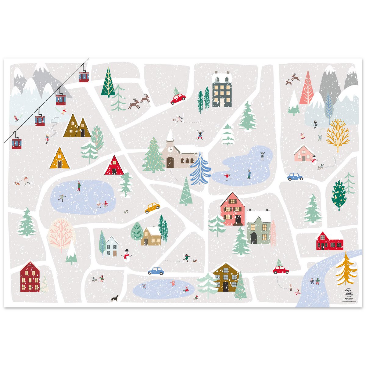Wrapping paper winter scenery