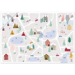 Wrapping paper winter scenery