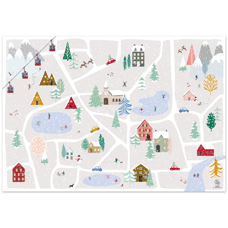 Wrapping paper winter scenery