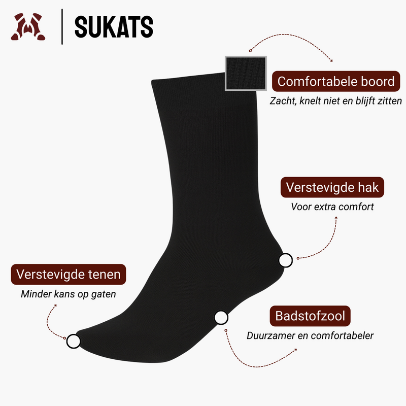 Sukats® Thermosokken | 3 of 6 Paar | Werksokken | Huissokken | Naadloos