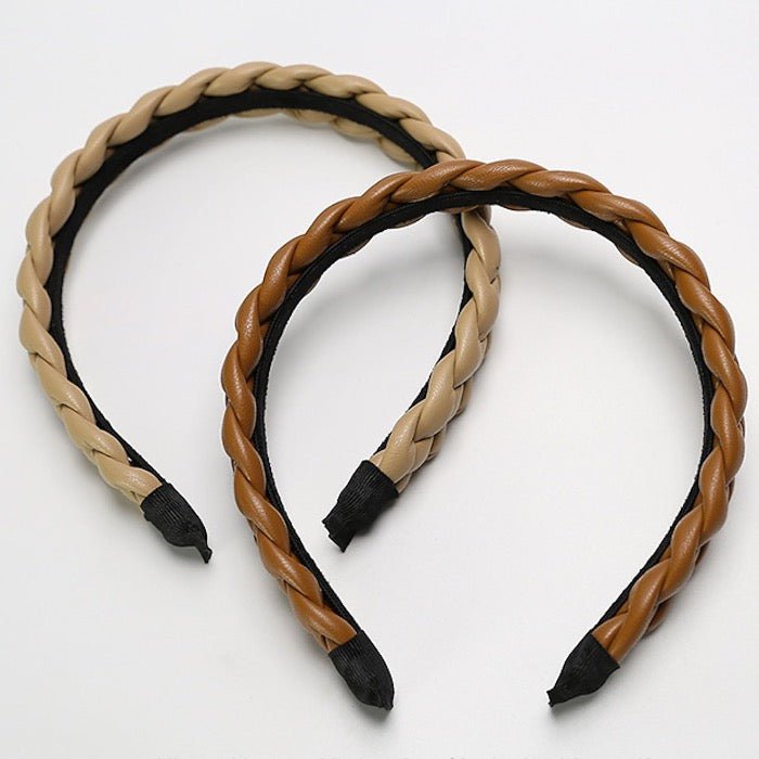 Braided Leather-Look Headband