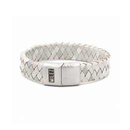 Leather men's bracelet light gray