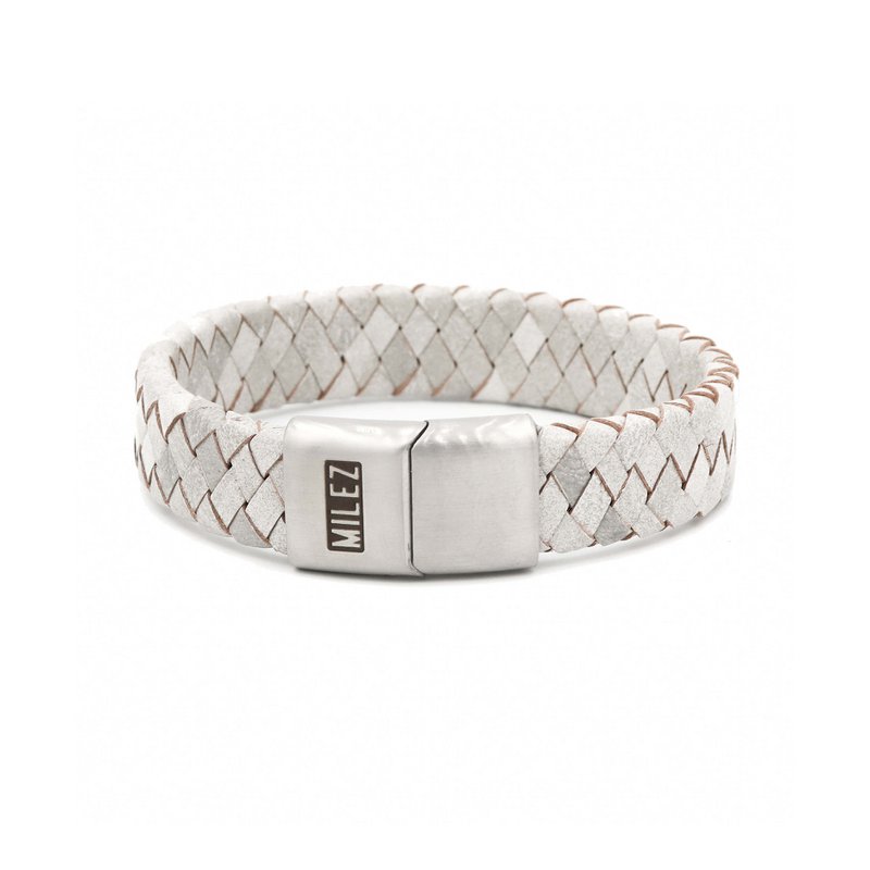 Herrenarmband aus Leder hellgrau