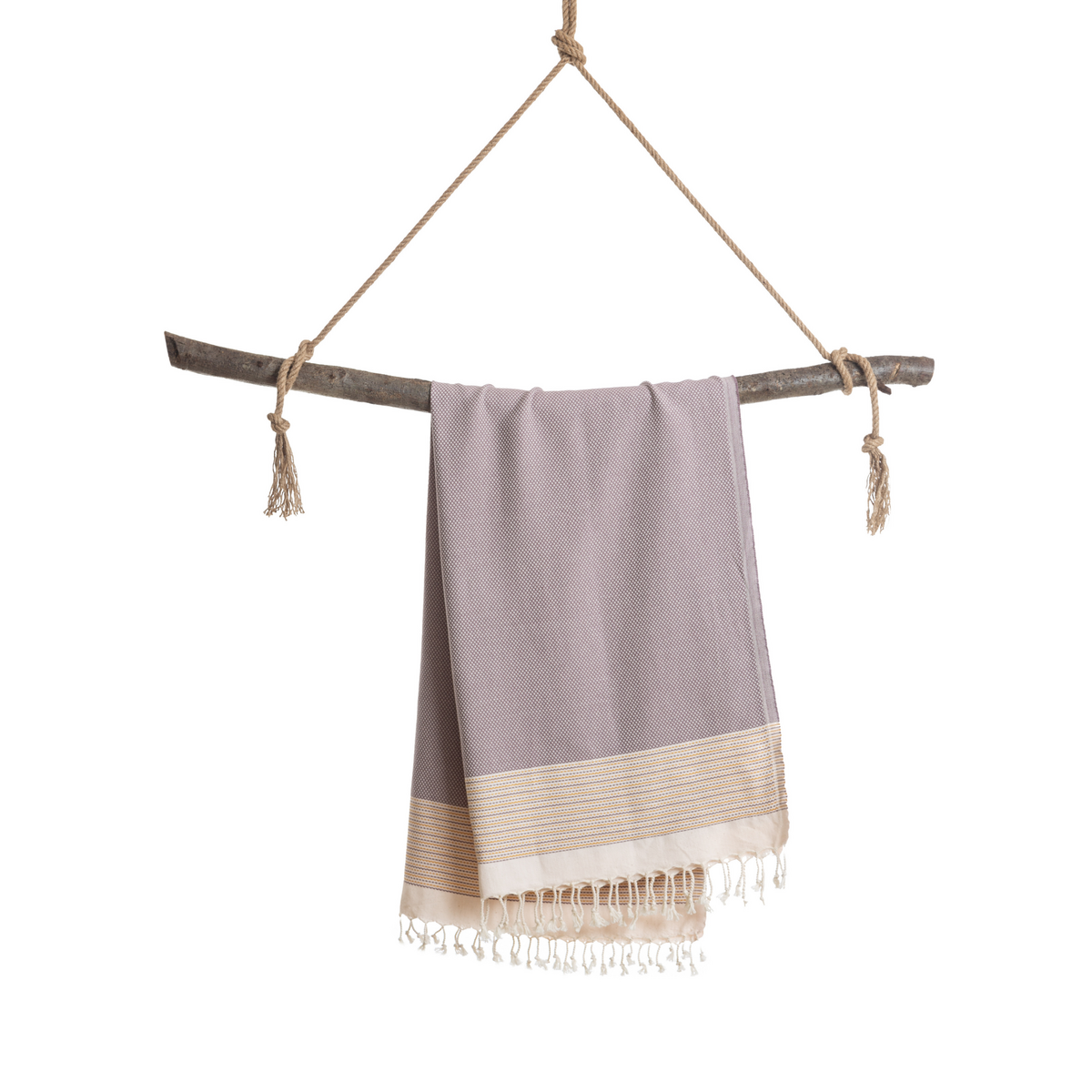 PHARAO Katoenen Hammam Spa Handdoek – Sneldrogend – Bruin/Geel - 180x100 cm