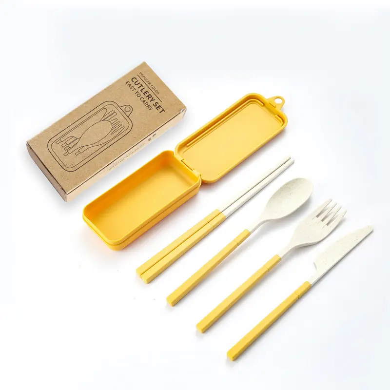 Kit de cubiertos desmontable y portátil - con estuche - 8 colores disponibles